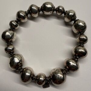 Silpada Sterling Silver Chunky Bead Stretch Bracelet